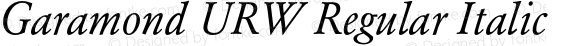 Garamond URW Regular Italic