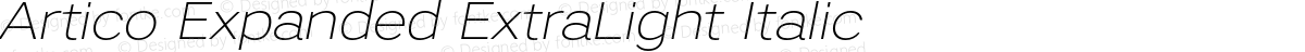 Artico Expanded ExtraLight Italic