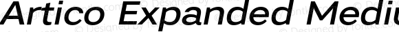 Artico Expanded Medium Italic Version 1.000