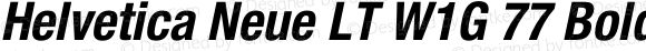 Helvetica Neue LT W1G 77 Bold Condensed Oblique