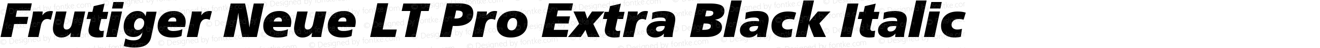 Frutiger Neue LT Pro Extra Black Italic