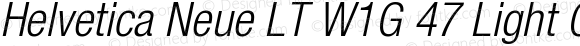 Helvetica Neue LT W1G 47 Light Condensed Oblique