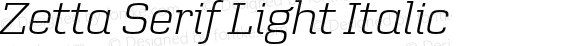 Zetta Serif Light Italic
