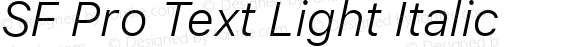 SF Pro Text Light Italic