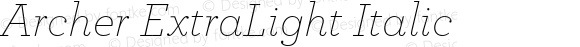 Archer ExtraLight Italic