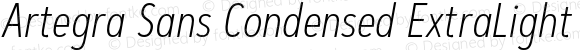 Artegra Sans Condensed ExtraLight Italic