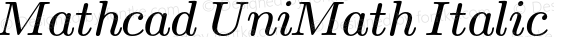 Mathcad UniMath Italic