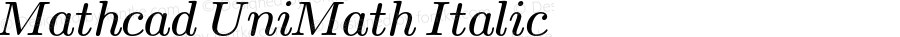 MathcadUniMath-Italic