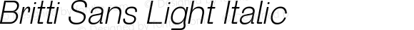Britti Sans Light Italic