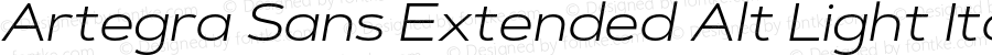 Artegra Sans Extended Alt Light Italic