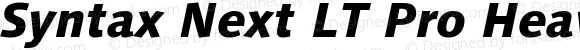 Syntax Next LT Pro Heavy Italic