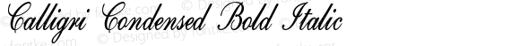 Calligri Condensed Bold Italic