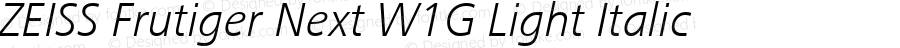 ZEISS Frutiger Next W1G Light Italic