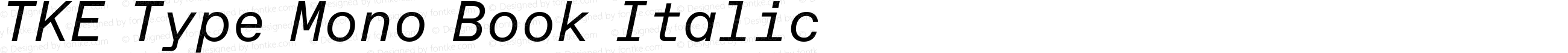 TKE Type Mono Book Italic