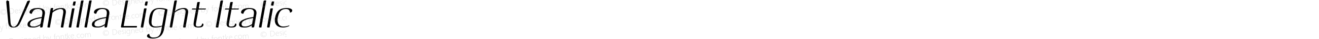 Vanilla Light Italic