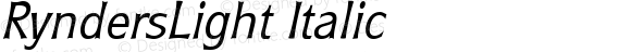 RyndersLight Italic Altsys Fontographer 3.5  7/16/96