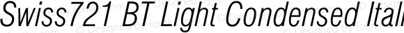 Swiss721 BT Light Condensed Italic