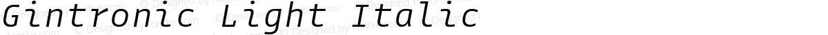 Gintronic Light Italic