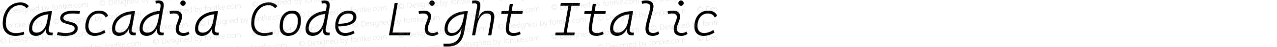 Cascadia Code Light Italic