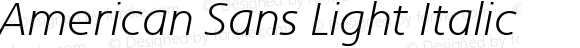 American Sans Light Italic
