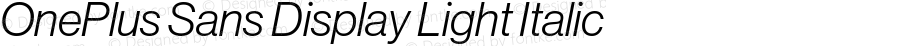 OnePlus Sans Display Light Italic