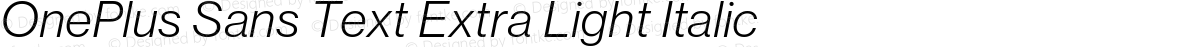 OnePlus Sans Text Extra Light Italic