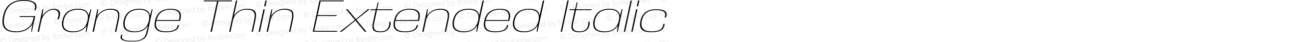 Grange Thin Extended Italic