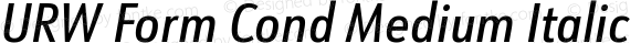 URW Form Cond Medium Italic