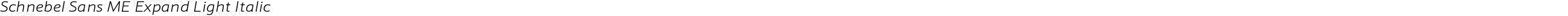 Schnebel Sans ME Expand Light Italic
