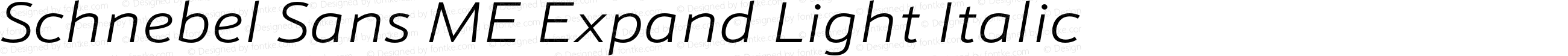Schnebel Sans ME Expand Light Italic