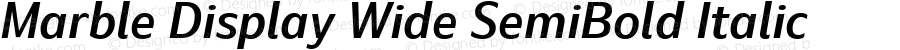 Marble Display Wide SemiBold Italic