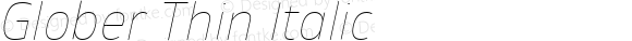 Glober Thin Italic Version 1.000