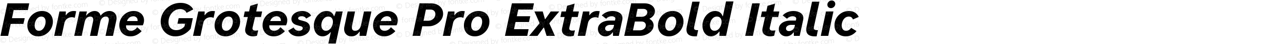 Forme Grotesque Pro ExtraBold Italic