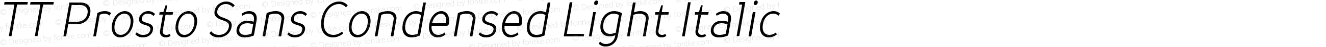 TT Prosto Sans Condensed Light Italic