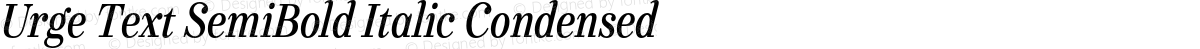 Urge Text SemiBold Italic Condensed