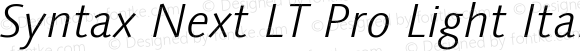 Syntax Next LT Pro Light Italic