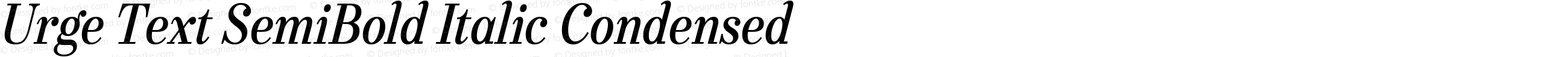 Urge Text SemiBold Italic Condensed