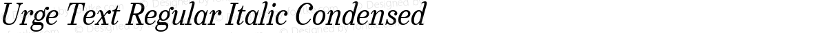 Urge Text Regular Italic Condensed