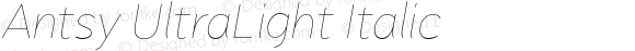 Antsy UltraLight Italic