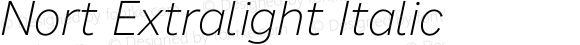 Nort Extralight Italic