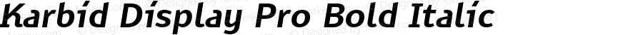 Karbid Display Pro Bold Italic