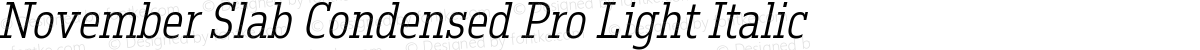 November Slab Condensed Pro Light Italic