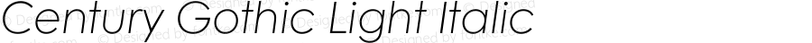 Century Gothic Light Italic Version 1.00