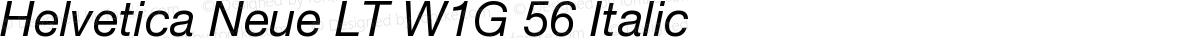 Helvetica Neue LT W1G 56 Italic