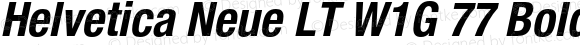 Helvetica Neue LT W1G 77 Bold Condensed Oblique