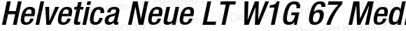 Helvetica Neue LT W1G 67 Medium Condensed Oblique