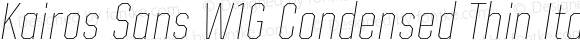 Kairos Sans W1G Condensed Thin Italic
