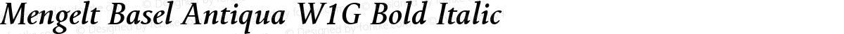 Mengelt Basel Antiqua W1G Bold Italic