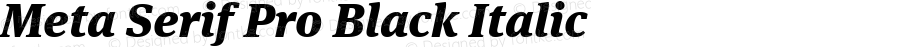 Meta Serif Pro Black Italic