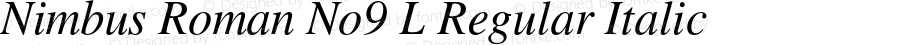 Nimbus Roman No9 L Regular Italic